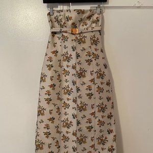 Tory Burch Floral Jacquard Bustier Dress